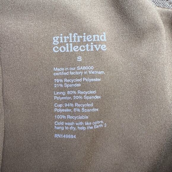 Girlfriend Collective Tank Bra Size Small Brown Café Sports Bra Activewear - Picture 3 of 4